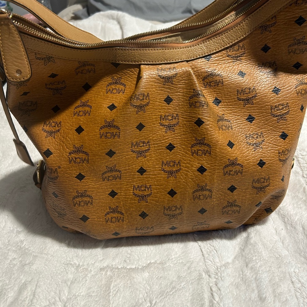 MCM Cognac Visetos Monogram Hobo Bag - Picture 7 of 12